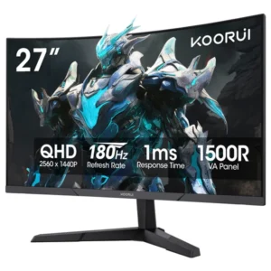 KOORUI 27E6QCA 27-inch QHD 180Hz Curved Gaming Monitor شاشة العاب