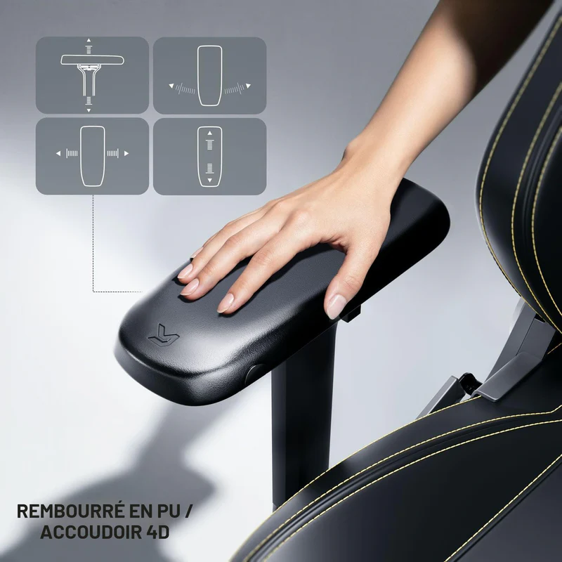 CYBEART | Batman Classic - Chaise de gaming/bureau série APEX | Lombaire 4D, accoudoir 4D, similicuir Endura, oreiller AeroMag, inclinable et inclinable - Image 6