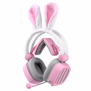 XIBERIA S21 Pink Headphone Rabbit Ears 3.5MM Wired High-end Gaming Headset for Girl