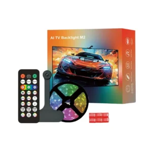 WACUAAO AI Sync LED TV Backlight with Camera, Music Sync,USB Powered, Remote Control, for Living Room, Home Theater, Gaming Room