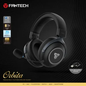 FANTECH Orbita WHG07 2.4G Bluetooth Wireless Gaming Headset 53mm Hi-Fi 7.1 Surround Sound Headphones with Noise Reduction Mic