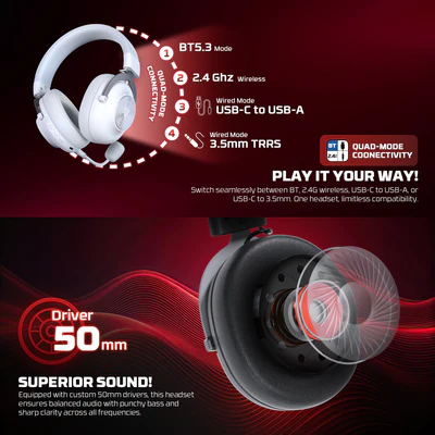 FANTECH WHG05 STELLAR Multiplatform Wireless Gaming Headset - Image 5