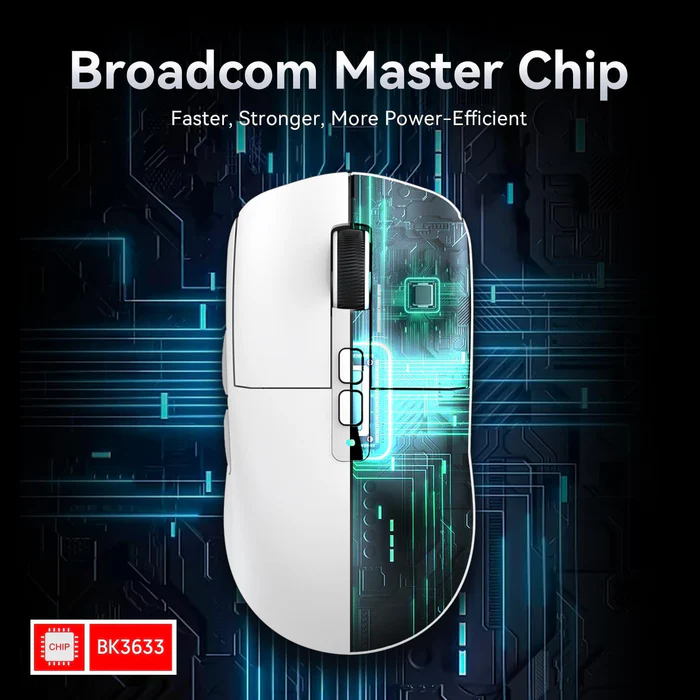 ATTACK SHARK X6 Lightweight Wireless Gaming Mouse with RGB Backlight Charging Base,Tri-Mode Wired/2.4GHz/BT5.2,26K DPI, PAW3395 Optical Sensor,HUANO Switch,5programmable Buttons,PC/Mac(White) - Image 4