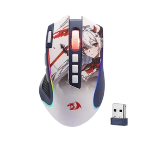 Redragon M612AK PRO RGB Anime Gaming Mouse, 8000 DPI Wired/Wireless Optical Mouse with 9 Programmable Buttons & 7 Backlit Modes, BT & 2.4G Wireless, Software Supports DIY Keybinds Rapid Fire Button