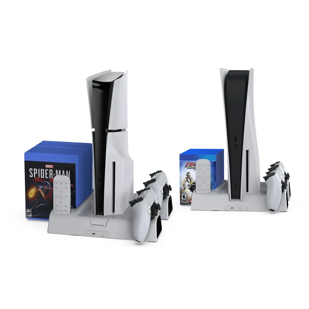 DOBE لمضيف PS5 النحيف قاعدة تبديد الحرارة متعددة الوظائف لشحن وحدة التحكم في الألعاب P5 وتخزين الأقراص - Image 4