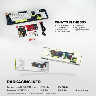 Fantech Atom104s Mk878s Mechanical Gaming Keyboard Mori Edition White - Image 3