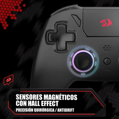 Redragon Darkflame Black Gamer Controller with Analog LEDs and Hall Effect G820 Triggers - Image 4