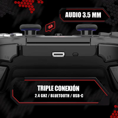 Redragon Darkflame Black Gamer Controller with Analog LEDs and Hall Effect G820 Triggers - Image 5