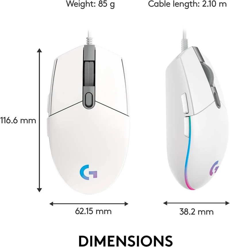 Logitech G102 Light Sync Gaming Mouse with Customizable Rgb Lighting, 6 - Image 5