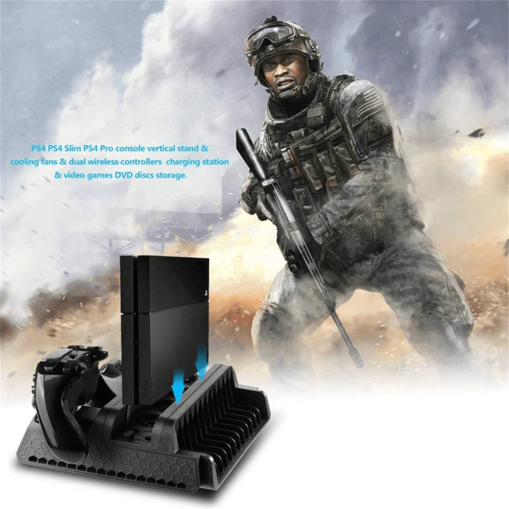 حامل شحن وتبريد PS4 Slim Pro متعدد الوظائف - Image 2