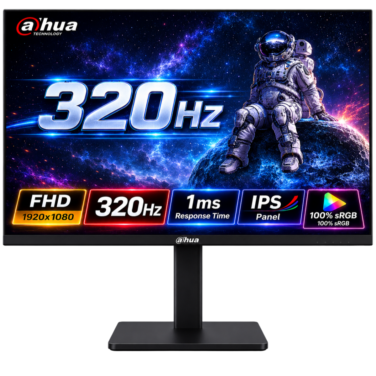 DAHUA LM25-E241A 25" IPS Full HD up to 320Hz 1ms Ultra-Thin 95% DCI-P3 300nits Adaptive Sync Hight Adjustable Stand w/ 2x Display Port & 2x HDMI 2.1 Interface , Black